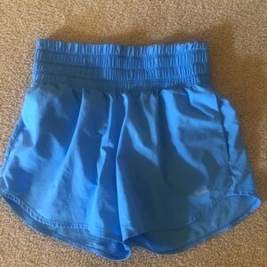 Nike Women’s Light Blue Athletic Shorts with Smocked Waistband